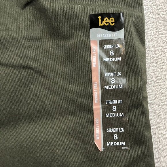 NWT Lee Womens Pants Size 8 Relaxed Fit Straight Leg Wrinkle-Free Mid Rise Green - Picture 4 of 8